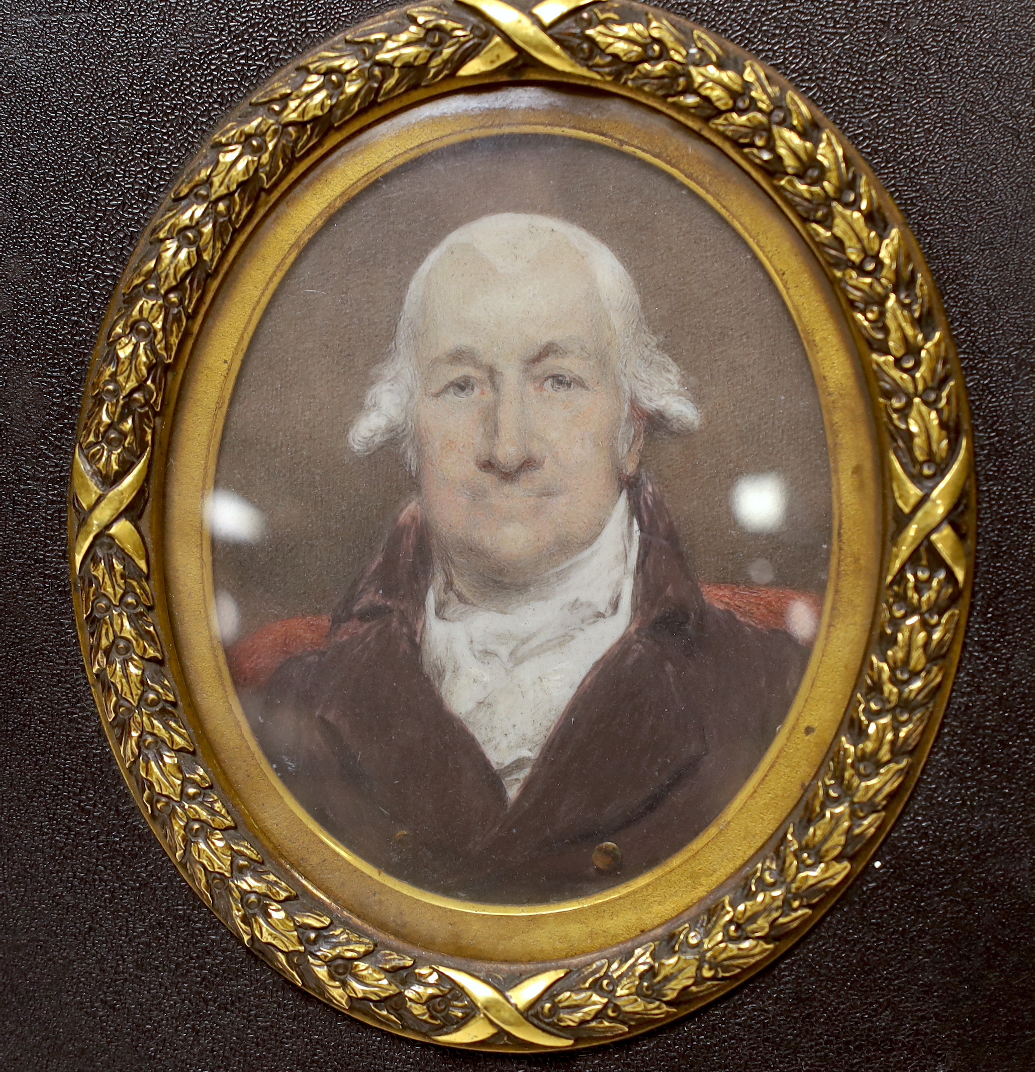 John Wright (c.1745 - 1820), oval portrait miniature of John Broadley Wilson, son of John Wilson, Capt RN, inscribed in ink verso, 7.5cm